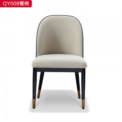 【精品】千匠一品现代轻奢磨砂皮+绒布+钢脚餐椅-QY008-S