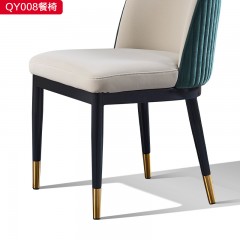 【精品】千匠一品现代轻奢磨砂皮+绒布+钢脚餐椅-QY008-S