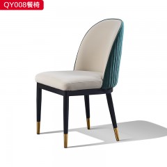 【精品】千匠一品现代轻奢磨砂皮+绒布+钢脚餐椅-QY008-S