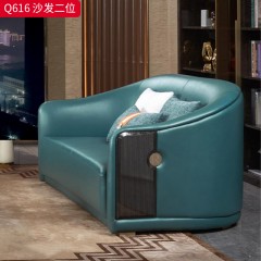 【精品】千匠一品 现代轻奢 接触面纳帕皮+高密度海绵+实木板木饰纹+五金 时尚大气单人位  双人位  三人位  四人位沙发Q616-L