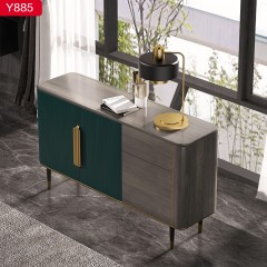 千匠一品 意式风格优质不锈钢镜面拉手+3D浮雕立体线条+手工描金工艺+五金镀金+碳素钢脚1.5米餐边柜-Y885-G
