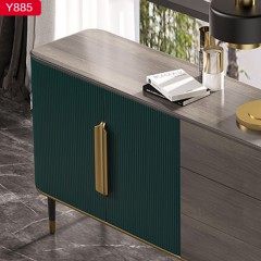 千匠一品 意式风格优质不锈钢镜面拉手+3D浮雕立体线条+手工描金工艺+五金镀金+碳素钢脚1.5米餐边柜-Y885-G