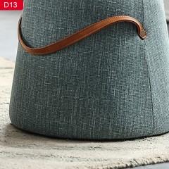 千匠一品 意式风格 优质棉麻布+填充高回弹海绵+加厚松木方内架 圆凳D13-G