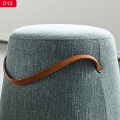 千匠一品 意式风格 优质棉麻布+填充高回弹海绵+加厚松木方内架 圆凳D13-G
