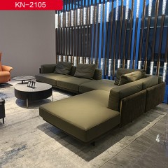 千匠一品 意式风格 优质中厚全青摔纹皮+羽绒+公仔棉+高密度海绵+樟子松实木框架 沙发KN-2105-G