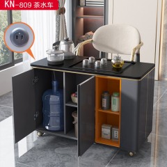 千匠一品 意式风格天然乌金石+钛金+不锈钢镀金+E1级环保板 茶水车KN-809-G