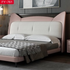 千匠一品 现代风格优质仿真皮1.5 1.8m床-FY-761-X