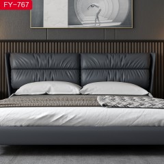 千匠一品 现代风格优质仿真皮1.5 1.8m床-FY-767-X