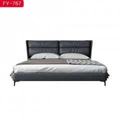 千匠一品 现代风格优质仿真皮1.5 1.8m床-FY-767-X