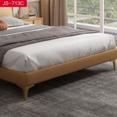 千匠一品 现代风格优质仿真皮1.5 1.8m床-JS-713-X