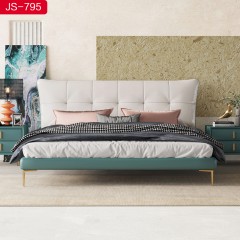 千匠一品 现代风格优质仿真皮1.5 1.8m床-JS-795-X