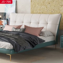 千匠一品 现代风格优质仿真皮1.5 1.8m床-JS-795-X