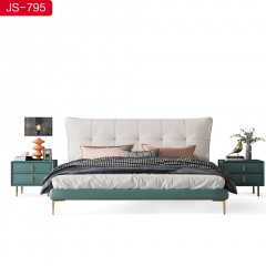 千匠一品 现代风格优质仿真皮1.5 1.8m床-JS-795-X