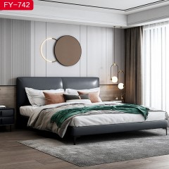 千匠一品 现代风格优质仿真皮1.5m1.8m床-FY-742-X