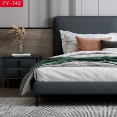 千匠一品 现代风格优质仿真皮1.5m1.8m床-FY-742-X