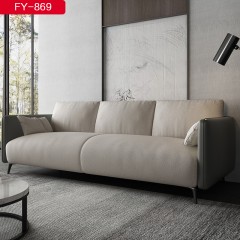 千匠一品 意式风格优质棉麻布+皮沙发-FY-869-X
