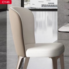 △【精品】千匠一品现代轻奢优质超纤皮+实木脚餐椅-CY46-G