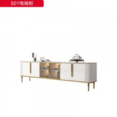 △【精品】千匠一品现代轻奢优质岩板+烤漆+不锈钢钛金+玻璃2m2.2m电视柜-501-G