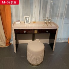 △【精品】千匠一品 意式轻奢皮革+多层实木板+金属件妆台-M-09-G