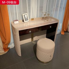 △【精品】千匠一品 意式轻奢皮革+多层实木板+金属件妆台-M-09-G