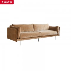 △千匠一品 北欧风格猫爪布+落叶松实木框架+羽绒云丝棉+高密度海绵+碳素钢脚组合沙发-天涯沙发-X