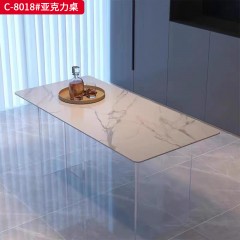 千匠一品 轻奢极简风格 亚克力+岩板简约网红亚克力桌C-8018亚克力桌-X
