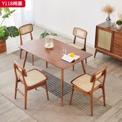 千匠一品 北欧（诧寂）风格 进口白蜡木+印尼真藤 高档大气藤椅 Y118椅藤-X
