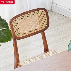 千匠一品 北欧（诧寂）风格 进口白蜡木+印尼真藤 高档大气藤椅 Y118椅藤-X