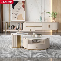 千匠一品 现代风格 岩板+环保板+不锈钢脚架 高档大气电视柜 786电视柜-X