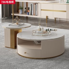 千匠一品 现代风格 岩板+环保板+不锈钢脚架 高档大气电视柜 786电视柜-X
