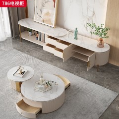 千匠一品 现代风格 岩板+环保板+不锈钢脚架 高档大气电视柜 786电视柜-X