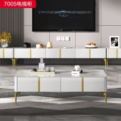 千匠一品 现代风格 亮光岩板+五金脚架 时尚大气电视柜 7005电视柜-X