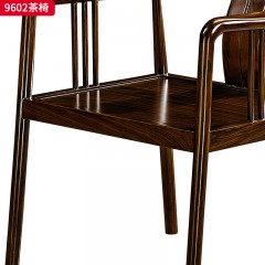 千匠一品 新中式风格 黑檀木实木+五金配件 高档大气茶椅 9602茶椅-X