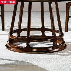千匠一品 新中式风格 黑檀木实木 高档大气餐桌1.5米\1.5米 9903B餐桌-X