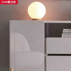 △【精品】千匠一品 意式轻奢风格 意大利进口深灰高亮光岩板台面+高级灰亮光钢琴烤漆板+镀金不锈钢脚 高档时尚餐边柜 254餐边柜-X