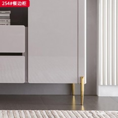 △【精品】千匠一品 意式轻奢风格 意大利进口深灰高亮光岩板台面+高级灰亮光钢琴烤漆板+镀金不锈钢脚 高档时尚餐边柜 254餐边柜-X