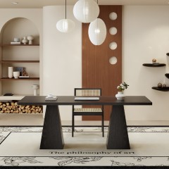 千匠一品 中古风格 烟熏木皮 时尚大气餐桌781-L