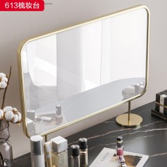 千匠一品 现代风格 多层实木板+钢琴烤漆+岩板+五金架 时尚大气妆台（含妆凳妆镜）613-X