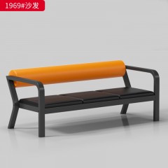 千匠一品 办公风格 黑砂五金框架+高回弹海绵+西皮 高档大气沙发 1969-X