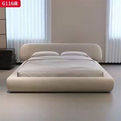 千匠一品 意式风格 雪尼尔绒面料+高密度海绵+实木框架 时尚大气1.8m床G116-J