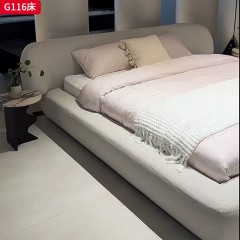 千匠一品 意式风格 雪尼尔绒面料+高密度海绵+实木框架 时尚大气1.8m床G116-J