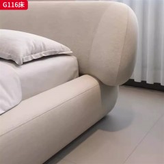 千匠一品 意式风格 雪尼尔绒面料+高密度海绵+实木框架 时尚大气1.8m床G116-J