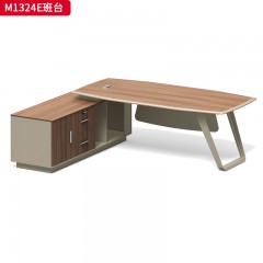 千匠一品 办公风格 环保密度板+优质木皮+五金脚架 M1324E班台-D