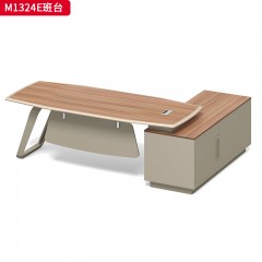 千匠一品 办公风格 环保密度板+优质木皮+五金脚架 M1324E班台-D