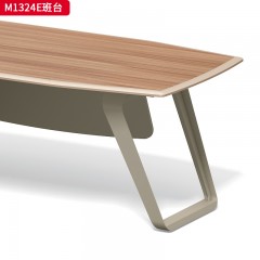 千匠一品 办公风格 环保密度板+优质木皮+五金脚架 M1324E班台-D