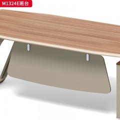 千匠一品 办公风格 环保密度板+优质木皮+五金脚架 M1324E班台-D