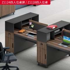 千匠一品 办公风格 中密度纤维板+实木贴皮+PU环保油漆+优质五金配件 Z1124四人位桌屏  Z1128四人位桌屏-D