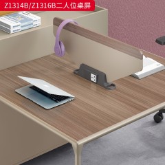 千匠一品 办公风格 中密度纤维板+实木贴皮+PU环保油漆+优质五金配件 Z1314B二人位桌屏  Z1316B二人位桌屏-D
