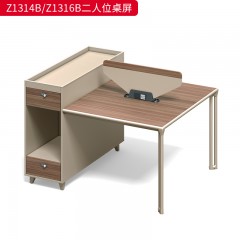 千匠一品 办公风格 中密度纤维板+实木贴皮+PU环保油漆+优质五金配件 Z1314B二人位桌屏  Z1316B二人位桌屏-D