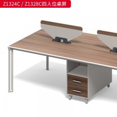 千匠一品 办公风格 中密度纤维板+实木贴皮+PU环保油漆+优质五金配件 Z1324C四人位桌屏  Z1328C四人位桌屏-D